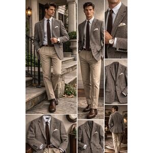 American Trend Blazer Mens 40 Brown‎ Flecked Retro Preppy Old Money Classic